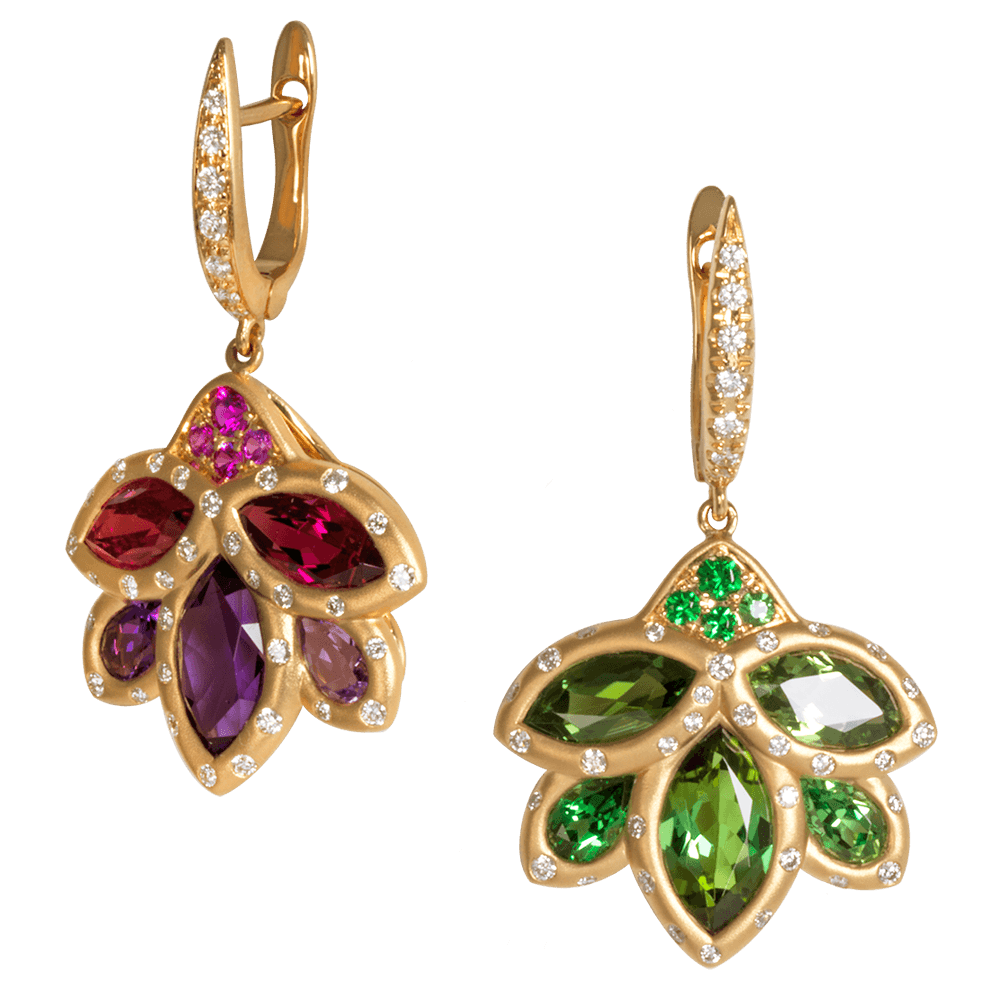 Indian flower earrings