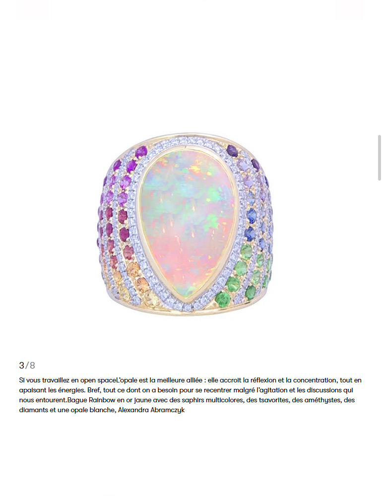 « Quel cristal vous correspond le mieux ? » : Bague Rainbow en or jaune d'Alexandra Abramczyk