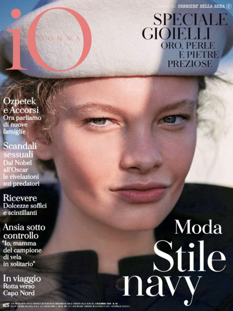 Io Donna - Magazie cover - December 2019 - Speciale Gioielli - Oro, Perle e Pietre preziose - Moda Stile Navy