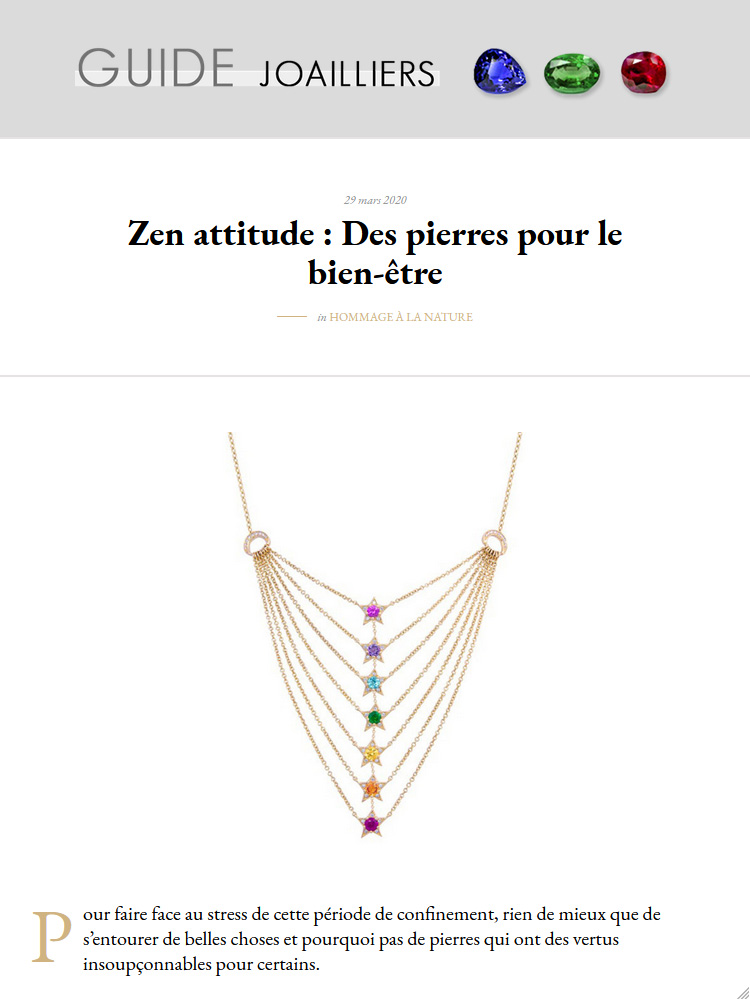 Guide Joailliers - Creative Jewelers E-magazine: Zen attitude: Stones for well-being