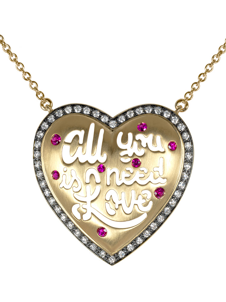 Alexandra Abramczyk "All You Need Is" Necklace: Yellow Gold, Rubies and Diamonds