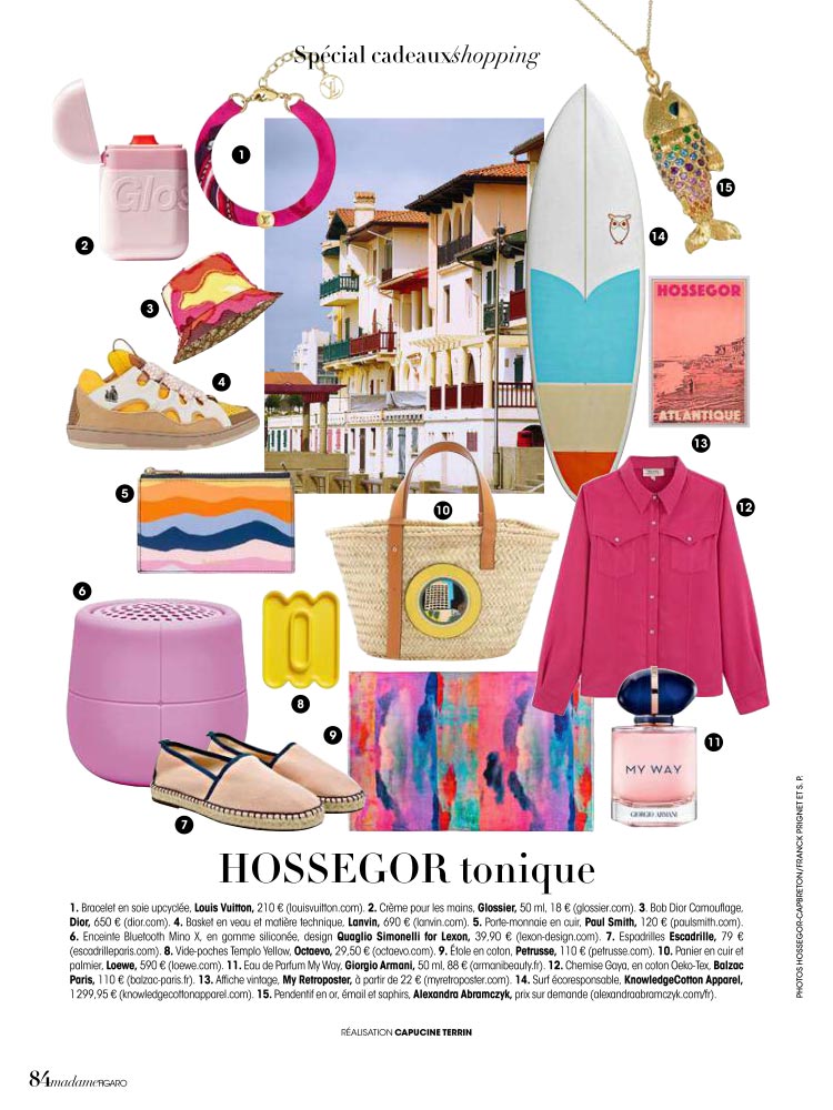 Page n°84 "Spécial Cadeaux / Shopping" du magazine Madame Figaro n°1893