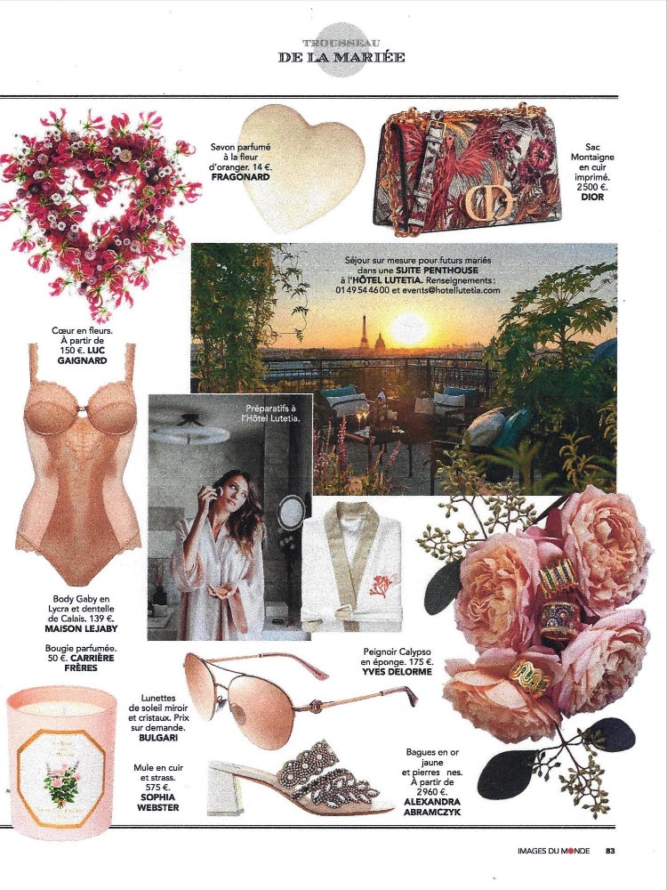 Selection of the most beautiful rings in the world of 2020 by the magazine Point de vue Images du monde Special Wedding (Page 83) of February 2020