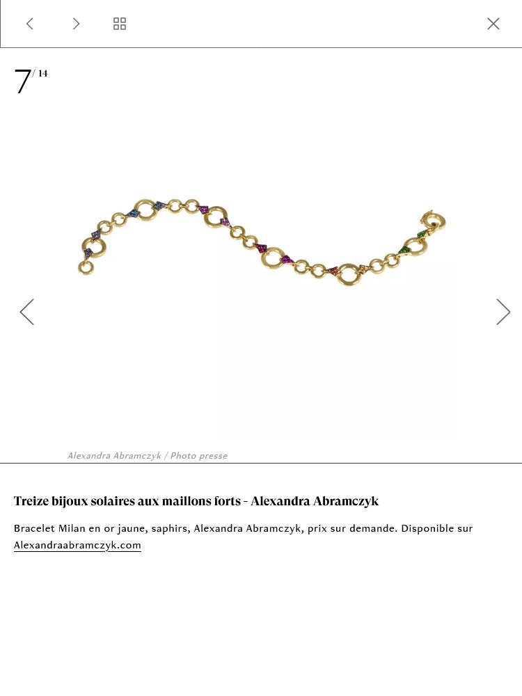 Bracelet Milan en or jaune, saphirs, Alexandra Abramczyk