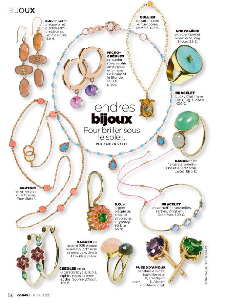 Jewels: Love Stud Earrings by Alexandra Abramczyk - Page 56 of Cosmopolitan #568