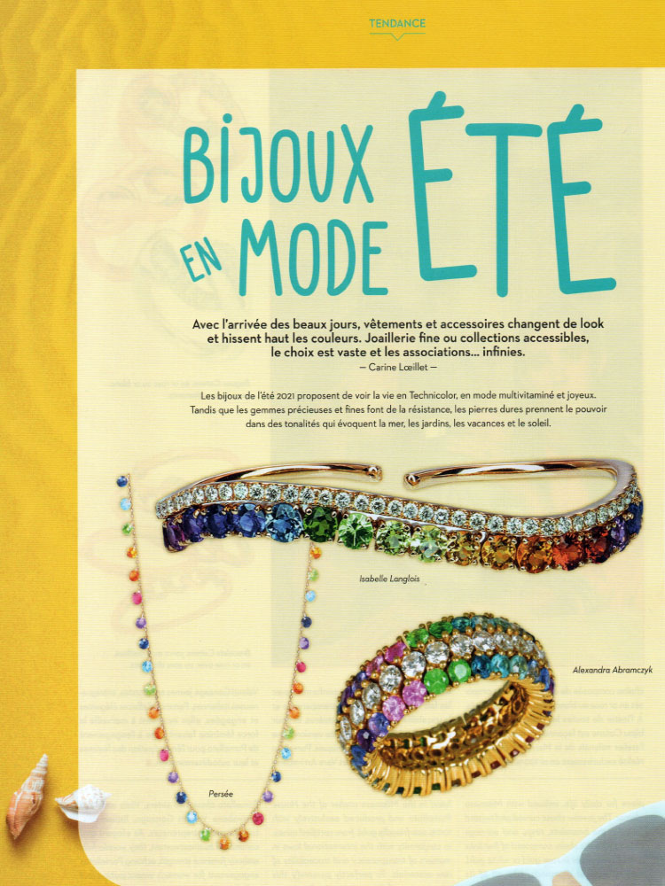 Page "Trend: Jewelry in Summer mode" of the Magazine "Dreams - Special High Jewelry" of July, August, September 2021