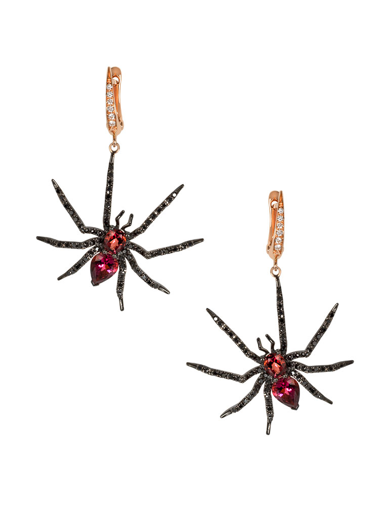 Pink Spider earrings
