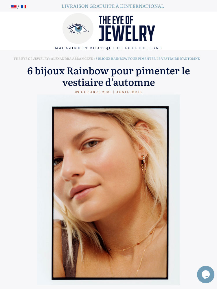 Cover of Marie-Caroline Selmer's publication "6 rainbow jewelry pieces to spice up the fall wardrobe"