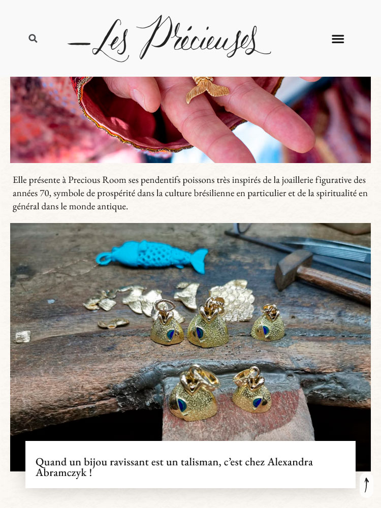 Creation at the workshop of Alexandra Abramczyk's fish pendants